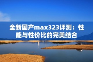 全新国产max323评测：性能与性价比的完美结合