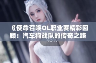 《使命召唤OL职业赛精彩回顾：汽车狗战队的传奇之路》