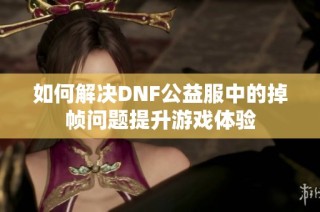 如何解决DNF公益服中的掉帧问题提升游戏体验