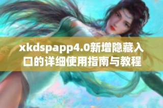 xkdspapp4.0新增隐藏入口的详细使用指南与教程