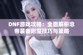 DNF游戏攻略：全面解析念帝装备附魔技巧与策略