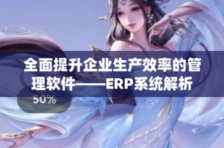 全面提升企业生产效率的管理软件——ERP系统解析