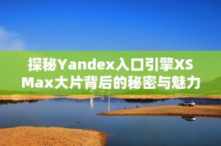 探秘Yandex入口引擎XSMax大片背后的秘密与魅力