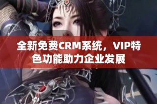 全新免费CRM系统，VIP特色功能助力企业发展