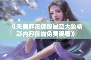 《天美麻花探秘星空大象精彩内容在线免费观看》