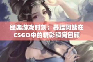 经典游戏时刻：暴躁阿姨在CSGO中的精彩瞬间回顾