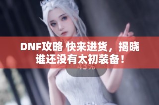 DNF攻略 快来进货，揭晓谁还没有太初装备！