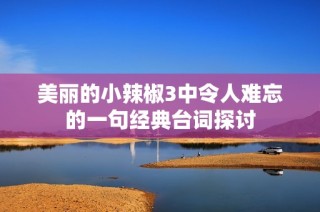 美丽的小辣椒3中令人难忘的一句经典台词探讨