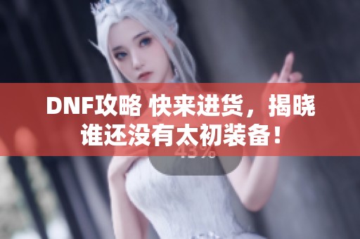 DNF攻略 快来进货，揭晓谁还没有太初装备！