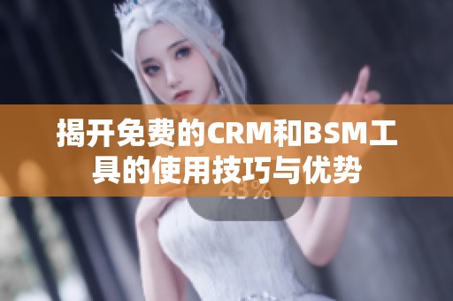 揭开免费的CRM和BSM工具的使用技巧与优势