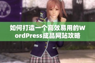 如何打造一个高效易用的WordPress成品网站攻略