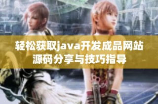 轻松获取java开发成品网站源码分享与技巧指导